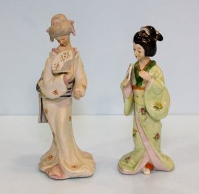 Two Oriental Bisque and Porcelain Figurines