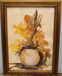 Watercolor of Flowers in Vase by Parker