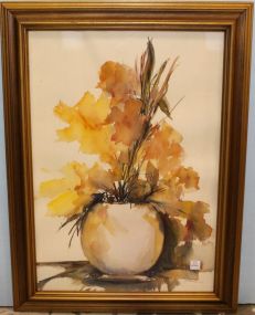 Watercolor of Flowers in Vase by Parker