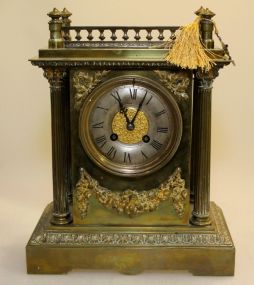 Highly Decorated Brass Mantel Clock