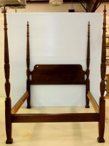 Mahogany Rice Carved Poster Bed