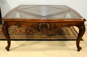 Large Glass Top French Style Coffee Table
