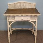 Wicker Desk With Wood Top