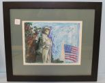 Soldier With Flag Framed Picture Signed Greg West 2010