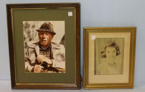 Two Framed Pictures Of Girl And Man