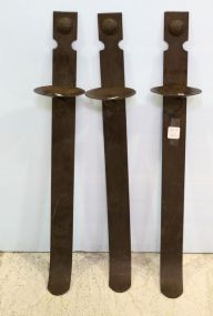 Three Metal Hanging Candleholders
