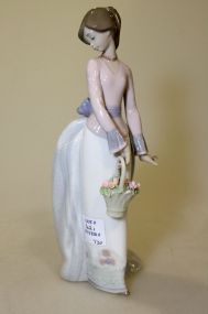 Lladro Glazed Basket of Love Figurine