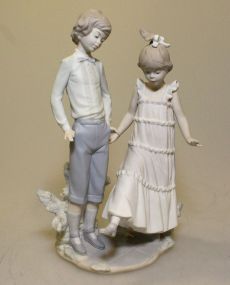 Bisque Figurine One, Two, Three By Lladro