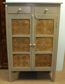 New Gray Punched Tin Pie Safe