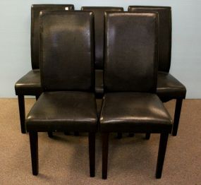 Five Leather Side Chairs