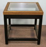 Black Glass Top Square Table