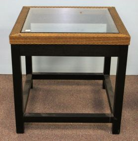 Black Glass Top Square Table
