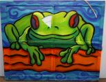 Hand Painted Frog Window