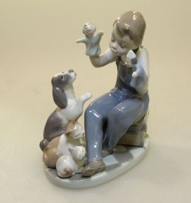 Lladro Glazed Figurine Puppet Show
