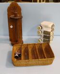 Towel Rack, Spice Rack & Divided Basket