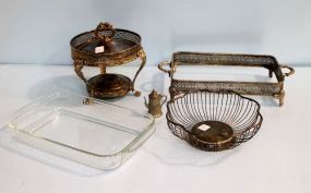 Silverplate Frames, Casserole Dish, Lid & Basket