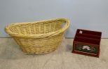 Wicker Basket & Desk Organizer