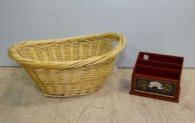 Wicker Basket & Desk Organizer