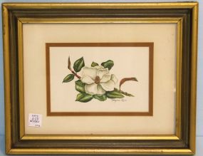 Watercolor of Magnolias Signed Myra Rein