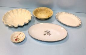 Two Oval Platters & Three Bowls