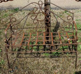 Wrought Iron Bench with Arms