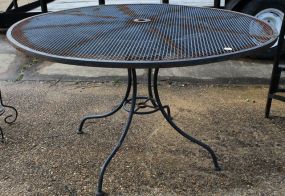 Black Mesh Top Patio Table