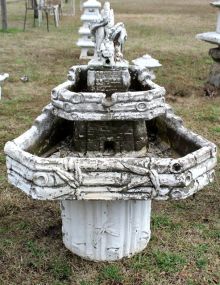 Two Tier Concrete Fountain With Dragon Top