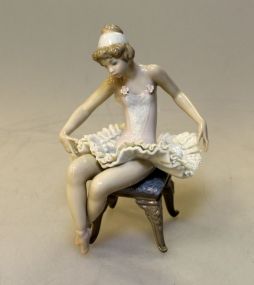 Ballerina In Chair Lladro Figurine