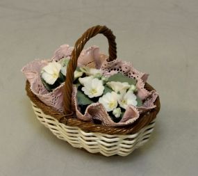 Lladro Porcelain Flowers in a Basket