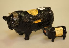 Two Black Bull Whiskey Decanters