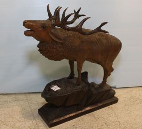 Large Black Forest Carved Elk