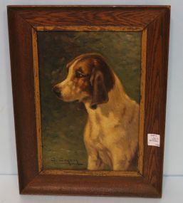 Turn of the Century Oil Painting of Dog by G. Corbier