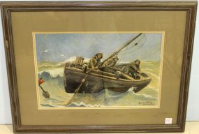 Watercolor of Fishermen