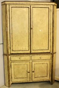 Rare 19th Century Painted Corner Cabinet