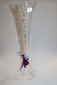Tall William Yeoward Cut & Crystal Glass Vase 