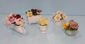 Five Porcelain Flowers