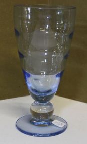 Blue Art Glass Pedestal Vase