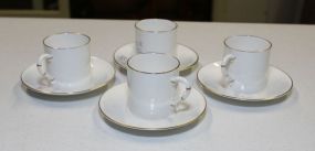 Set of Four Royal Worcester C51 Cups & Saucers