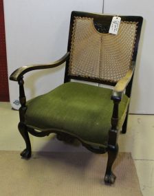 Clawfoot Cane Back Arm Chair