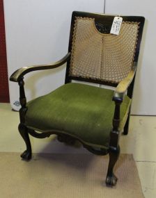 Clawfoot Cane Back Arm Chair