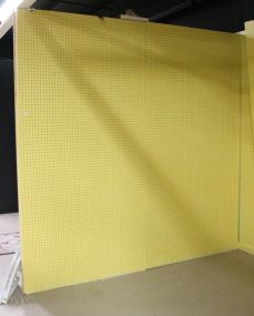 Yellow Eight Foot Pegboard Wall 