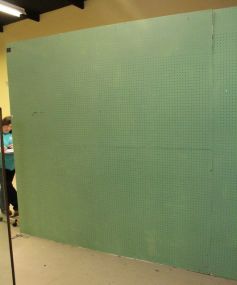 Green Ten Foot Pegboard Wall