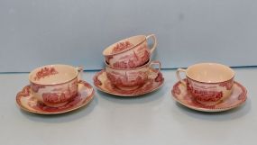 Four Cups & Three Johnson Brothers Saucers