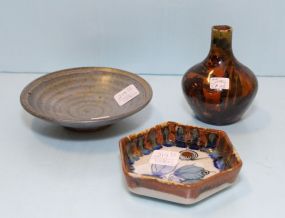 Pottery Vase & Pottery Dishes