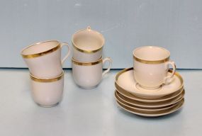 Set of Five Haviland Limoges Cups & Saucers