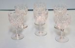 Set of Six Stuart Park Lane Crystal Stems