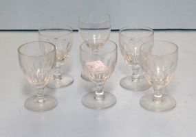 Six Assorted Glass Stems