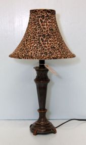 Resin Lamp with Leopard Shade