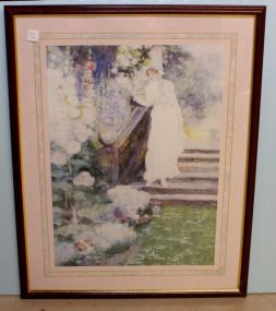 Framed Print of Lady on Stairs