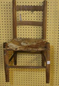 Early Child's Chair with Deer Skin Seat